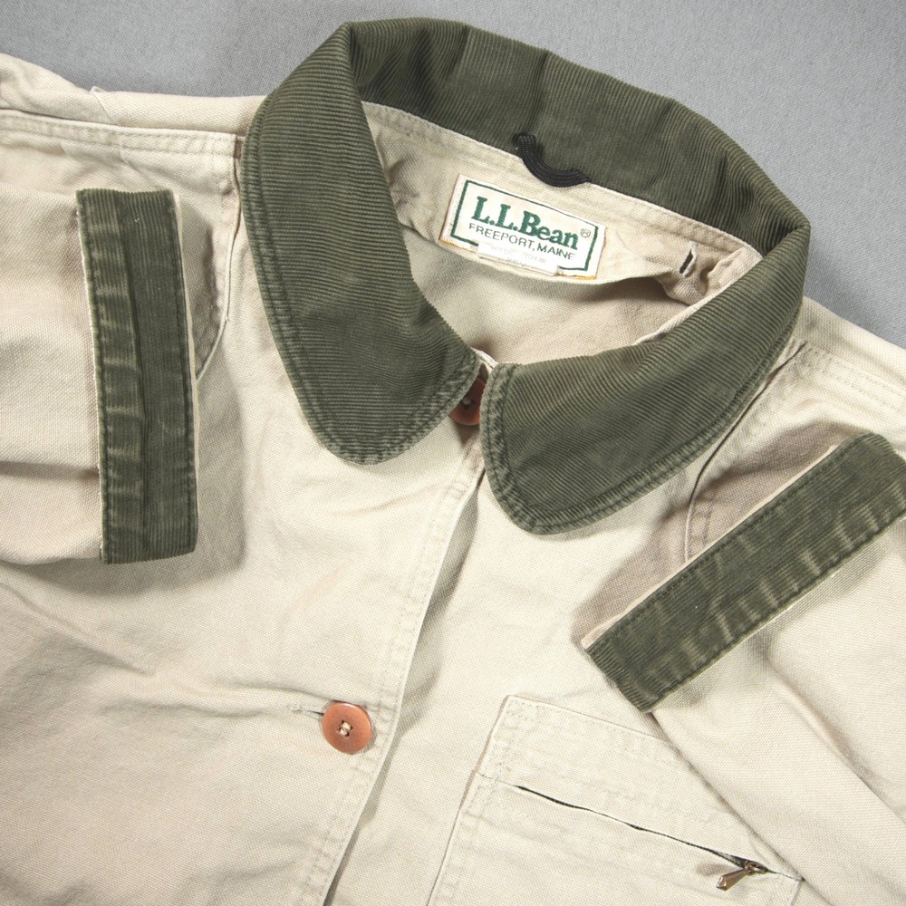 L.L. Bean Canvas Corduroy Trim Field Coat Women Product L (No Lining) Retro